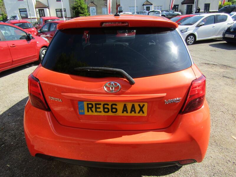 View TOYOTA YARIS 1.3 Dual VVT-i Orange Edition  One Owner From New, Only 65,000 miles, FSH,  Only £35 Road Tax!!