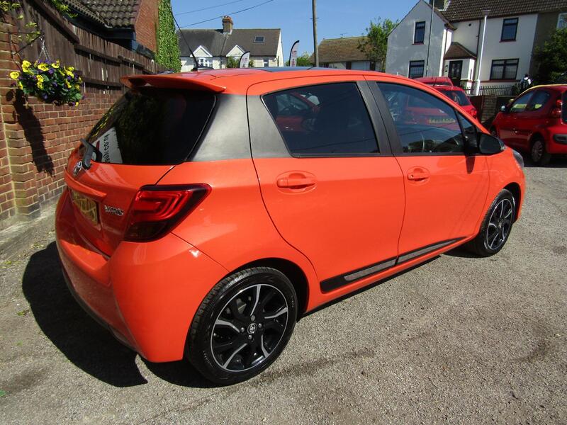 View TOYOTA YARIS 1.3 Dual VVT-i Orange Edition  One Owner From New, Only 65,000 miles, FSH,  Only £35 Road Tax!!